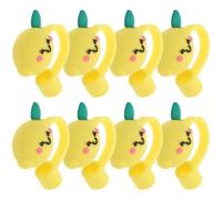 8 Pièces Embout de Paille Réutilisable en Silicone Jaune, Motif | Protection la Poussière, Léger et Résistant, pour Paille, Forme Décorative, Accessoire Pratique