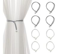 8 Pièces Embrasses Rideaux Tressées Réglables avec Perles en Polyester, Attaches Rideaux Corde Décoratives Élégantes pour Salon, Chambre, Café, Maison et Bureau