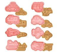 8 Pièces Emporte Piece Voiture, 3D Moule Biscuit Emporte Pièces Enfants, Plastique Emporte Piece Patisserie Réutilisable Emporte Pièce Biscuit Emporte-Pièces pour Biscuits Pâtisseries Gâteaux