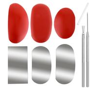 8 Pièces Ensemble de Nervures en Argile Céramique Nervures en Caoutchouc et Acier Inoxydable Outils Professionnels pour la Fabrication Modèles Céramique Travaux Sculpture