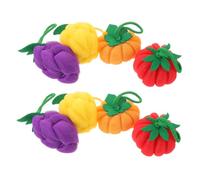 8 Pièces Éponge de Bain en Maille à Séchage Rapide, Forme Fruit | Halloween, Loofah en Maille à Mousse Rapide, Éponge Végétale Simulée, Fleur de Bain Amusante