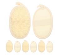 8 Pièces Éponge de Luffa Exfoliante pour Femmes, Lot Beige | Coton Lin et Luffa, Bain, Nettoyage Visage et Dos, Enlève Maquillage, Huile, Débris