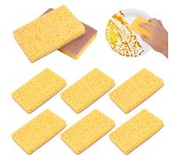 8 Pièces Eponges Vaisselles, Eponge Naturelle en Cellulose, éPonge de Cuisine Double Face Très Absorbantes, Résistantes à l'huile, éLiminant Efficacement la Saleté, la Graisse et Autres Taches