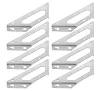 8 Pièces Équerre de Fixation en Acier Inoxydable | Renfort Discret, Installation Facile, Usage Maison, Argenté, pour Tables et Rayonnages, Support