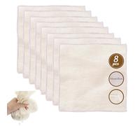8 pièces Étamine Alimentaire 40x40cm Tissu Ourlé Mousseline Alimentaire, Lavable Réutilisable Grade 100 Toile en Coton Pur Non Blanchi, Passoire pour Filtrer Fromage Beurre Jus Lait de Noix
