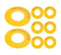8 Pièces Étiquette D’arrêt D’urgence 62mm 31mm | Signalisation Auto-adhésive à Fort Contraste, pour Panneaux et Boutons Industriels, Lecture Rapide
