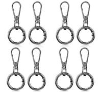 8 Pièces Fermoirs pivotants, Fermoir Mousqueton avec Anneau à Ressort, Porte-clés à Double Ouverture avec Anneau, Mousqueton Pivotant en Métal pour Porte-clés Sacs Porte-Monnaie Bijoux (P4)
