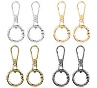 8 Pièces Fermoirs pivotants, Fermoir Mousqueton avec Anneau à Ressort, Porte-clés à Double Ouverture avec Anneau, Mousqueton Pivotant en Métal pour Porte-clés Sacs Porte-Monnaie Bijoux (P1)