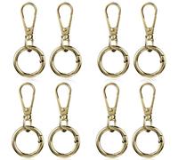 8 Pièces Fermoirs pivotants, Fermoir Mousqueton avec Anneau à Ressort, Porte-clés à Double Ouverture avec Anneau, Mousqueton Pivotant en Métal pour Porte-clés Sacs Porte-Monnaie Bijoux (P5)