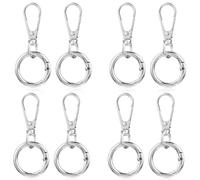 8 Pièces Fermoirs pivotants, Fermoir Mousqueton avec Anneau à Ressort, Porte-clés à Double Ouverture avec Anneau, Mousqueton Pivotant en Métal pour Porte-clés Sacs Porte-Monnaie Bijoux (P3)