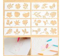 8 Pièces Feuilles Creuses Stratification Pochoirs Feuilles En Plastique Modèle Gaufrage Bricolage Pochoir Peinture Murale Timbre Album Scrapbook Modèle
