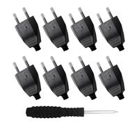 8 Pièces Fiches Plates EuropéEnnes avec Tournevis Fiche D'a limentation Plate 220V 2,5A Prise Electrique Flat pour IntéRieur Appareils Electroménagers