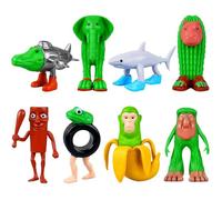 8 Pièces Figurines Brainrot Italiennes, 3D Tung Tung Tung Sahur Figure Toy, Tralalero Tralala pour Collectionner et Décorer