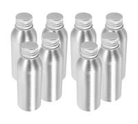 8 Pièces Flacon de Parfum de Voyage 100ml à Bouchon Vissé | Réutilisable, Col Étroit et Finition Anodisée Argenté, pour Huiles, Mélanges Parfumés, Essais Cosmétiques
