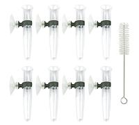 8 pièces fleur conteneur flacons floraux clairs plastique Tubes de fleur avec ventouse pour fleuriste Arrangements de fleurs Accessoires Nutrition Rangement de l'eau Préservation des fleurs fraîches