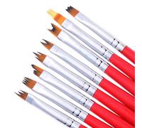 8 Pieces Fran?Ais Nail Art Brosse Ensemble Sourire Lune En Forme Acrylique Uv Gel Vernis Degrade De Couleur Conseils 3d Peinture À La Main Dessin Liner Stylo
