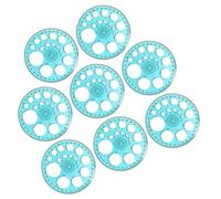 8 Pièces Gabarit Circulaire, Rapporteur 360° en Plastique Bleu | Mesure Rapide des Angles, Tracé Lisse sans Bavure, pour Cours de Maths et Plans Techniques
