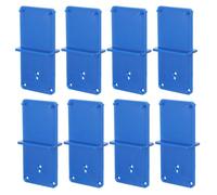 8 Pièces Gabarit de Perçage Outil D'installation Bleu Plastique | Conception Compacte Antidérapante Double Règle, Positionnement Précis pour Panneaux Bois et Meubles la Cuisine