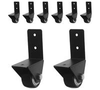 8 Pièces Galet de Porte à Fixation Latérale en Caoutchouc Noir | Roue Directionnelle de Remplacement, Support Anti-affaissement, Mouvement Silencieux, Installation Facile pour Portes
