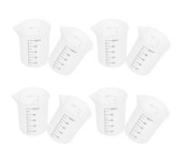 8 Pièces Gobelet Mélangeur en Silicone 100ml, Doseur Gradué Blanc | Bec Verseur Précis, Souple et Flexible, pour Résine, Colorants, Atelier Cuisine