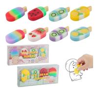 8 Pièces Gomme Enfant, Gomme Pastel Saveur Fruit avec Motif Fruits, Gommes Colorées pour Enfant avec Formes de Glaces, Gommes de Fruits pour Enfants Écrire, Dessiner
