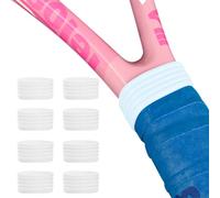 8 Pièces Grip Raquette de Tennis Silicone Anneau Fixation Bague Blanc