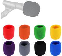 8 Pièces Housse de Microphone,Mousse Micro Anti Bruit,Mousse pour Microphone ,Coloré Microphone Bonnettes,Microphone à Main Couverture de Pare Brise,Pour KTV,Performance Scène,Activités