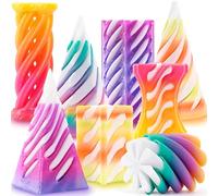 8 Pièces Impossible Cone, 3D Imprimé Spiral Cone Fidget Toy, Jouet de Cône en Spirale, Pyramid Passthrough Sculpture Jouet, Stress Relief Toys Décorations de Bureau Cadeau pour Enfant Adulte