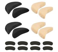 8 Pièces Inserts Pour Talons Hauts Et 4 Paires D'Autocollants Noirs Pour Talons, Inserts Pour Talons Hauts En Éponge, Semelles Intérieures Anti-Usure, Accessoires Pour Chaussures