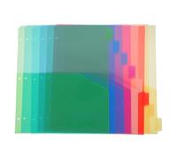 8 Pièces Intercalaires de Classeur à 3 Anneaux en Plastique | Pochettes Perforées à 3 Trous, Pages D’index Multicolores, Organisation Rapide, Usage Bureau École Maison