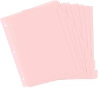 8 Pièces Intercalaires Pour Dossiers A4, Séparateurs De Dossiers En Plastique, Registre De Dossiers, Séparateurs De Pages À 3 Trous, Séparateurs De Cahier, Classeur À Anneaux