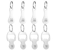 8 Pièces Jeton Caddie Porte Clef Jetons Caddie Acier Inoxydable Démontable | Porte Clé Jeton Caddie Jeton De Caddie Déverrouillage Rapide Sans Pièce Léger Portable Chariots Supermarché Argent