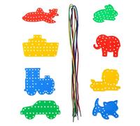 8 pièces Jeu de Cordes, Cartes à Lacets avec des Formes et des Lignes de Transport et d'animaux, Jouet d'apprentissage précoce, Jouet de Corde pour garçon ou Fille de Plus de Trois Ans