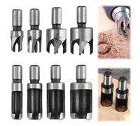 8 Pièces Jeu de Forets à Bois, 6/10/13/16 mm Meche a Bouchonner en Acier Au Carbone Foret à Tenon pour La Fabrication de Chevilles en Bois, Tenons, Chevilles, Bouchons, Outils pour Le Travail du Bois