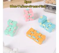 8 pièces Jouet Fidget Cube Infini de Couleur Macaron, Cube Magique Rotatif Anti-Stress Créatif de Bureau, Couleur Aléatoire, Prix pour Étudiants Taille Unique,4 pièces de couleurs aléatoiresABS