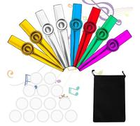 8 Pièces Kazoo Instrument, Kazoo Enfant avec 16 Membranes Métal en Alliage D'aluminium pour des Sons Amusants, pour Enfants, Amateurs de Musique, Débutants