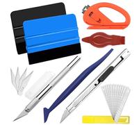 8 Pièces Kit Covering Voiture Kit Covering Outils de Film Kit de Raclettes Accessoires Voiture avec Raclette en Feutre Couteaux de Précision Couteau avec Lames