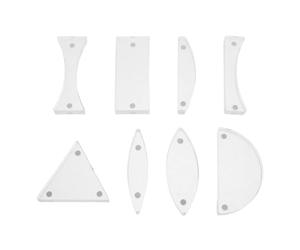 8 Pièces Kit D’optique Portable en Plastique Grade Optique | Lentilles Modulaires, Prisme Triangulaire et Bloc Rectangulaire, pour Rayons Lumineux et Banc Optique