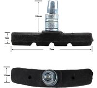 8 pièces kit de frein vélo pour Shimano | 4 paires de patins de frein noir pour le vélo | V-brake 70mm V-brake symétrique | plaquettes de frein | gommes de frein | kit de patins de frein | patins de f