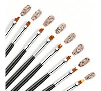 8 pièces Kit de pinceaux à fleurs pour nail art, pinceaux de construction 3D pour gel, pinceaux professionnels pour acrylique, peinture dégradée. Accessoires de manucure professionnelle DIY Costume ro