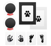 8 Pièces Kit Empreinte Bebe, Kit Empreinte Chien et Chat Kit Empreinte avec 2 Pcs Cadres Photo, Nouveau-nés Douche Cadeau Bebe Souvenir