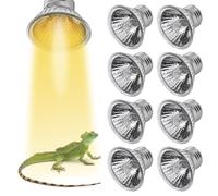 8 pièces lampe chauffante UVA/UVB pour tortue 50W : lampe chauffante pour reptile terrarium E27, spot chauffant pour reptiles, 220V lampe solaire pleine spectre, lampe de terrarium pour tortues, léza