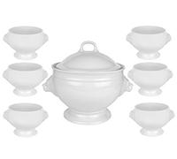 8 Pièces löwenkopfterrine 2,7 l lot de 6 bols en porcelaine avec couvercle motif tête de lion 0,5 l
