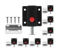 8 Pièces Loquet à Ressort Noir 3,6mm à Bouton | Montage en Surface, Entraxe 25mm, Fermeture Automatique, avec Vis et Butées pour Placards