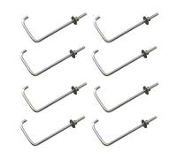 (8 Pièces) M6x35x100mm 304 Acier Inoxydable Vis Crochet Avec Écrous Machines à laver Plafond Mount Crochet Filetage Œillet Boulons