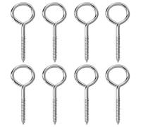 8 Pièces M8 Piton à Visser en Acier Inoxydable 304 Vis à œillets Rond Auto Taraudeuse Vis à Anneau Crochets à Oeil Boulon à œil 100mm