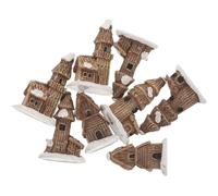 8 Pièces Maison Champignon Miniature en Résine, Style Rustique | Ornement Léger et Compact, Résistant aux Intempéries la Décoloration, pour Jardin Féerique