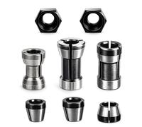 8 Pièces Mandrin Défonceuse Acier Carbone Set 6/6.35/8mm, Lot Pince de Routeur Titulaire avec 2 Écrous, Adaptateurs de Serrage Carbone pour Défonceuse, Affleureuse, Routeur, Gravure, Travail du Bois