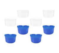 8 Pièces Mangeoire à Cage pour Perroquet, Plastique Bleu, Capacité | Installation Facile, Cuve Amovible, Usage en Cage, pour Oiseaux et Perroquets, Robuste, Solide, Pratique