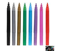 8 Pièces Marqueurs pour Verre, Feutre Vitre Effacable, Marqueurs Métalliques Effaçables pour Verres et Vaisselle, Encre Lavable Séchage Rapide, Qualité Alimentaire, Alternative aux Charms à Vin